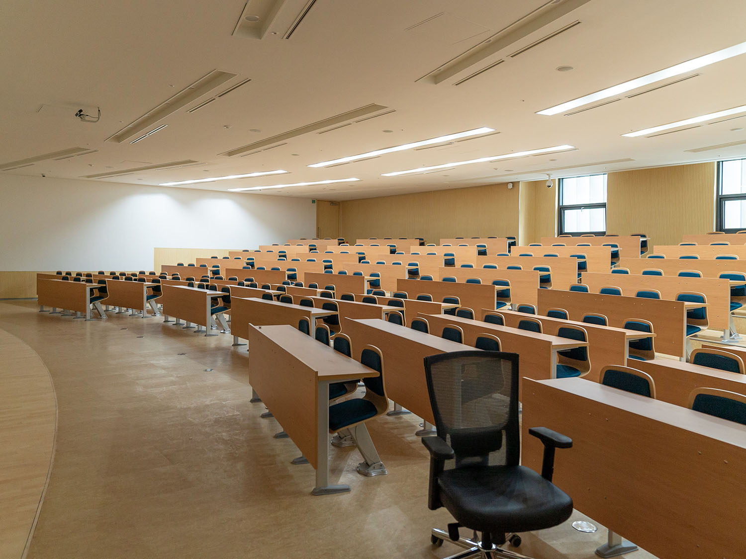 Empty college lecture hall